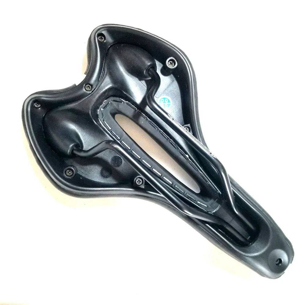 Soft silicone bicycle saddle cushion with waterproof cover, wrench, and tyre patch kit.