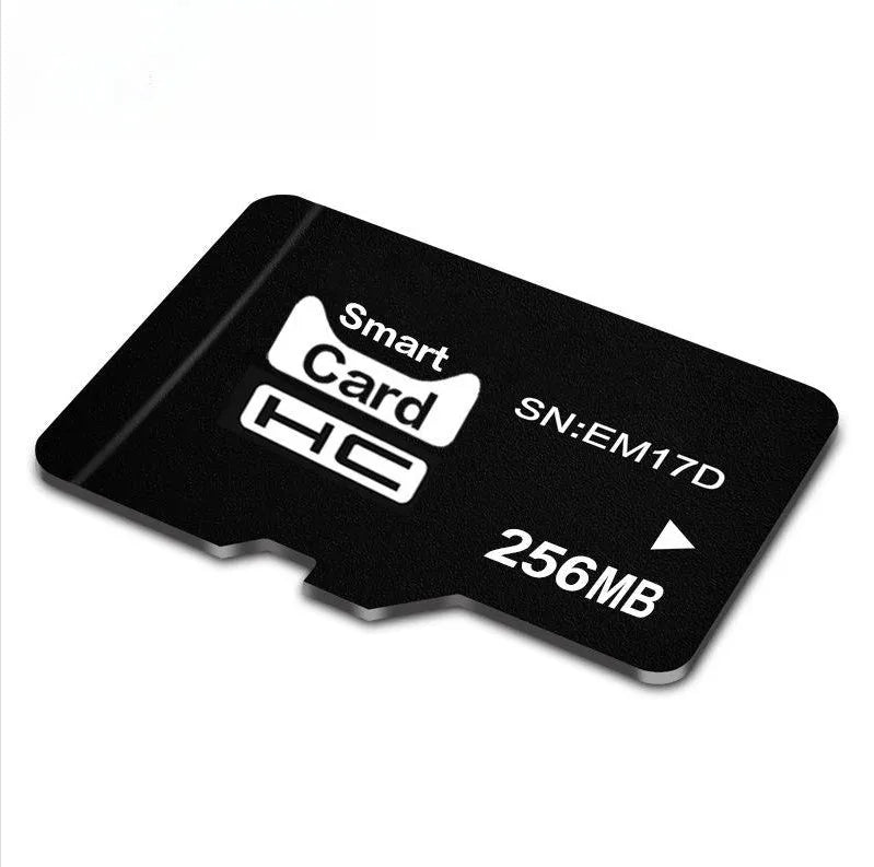 256MB TF memory card with integrated mini speaker, 11mm by 15mm size.