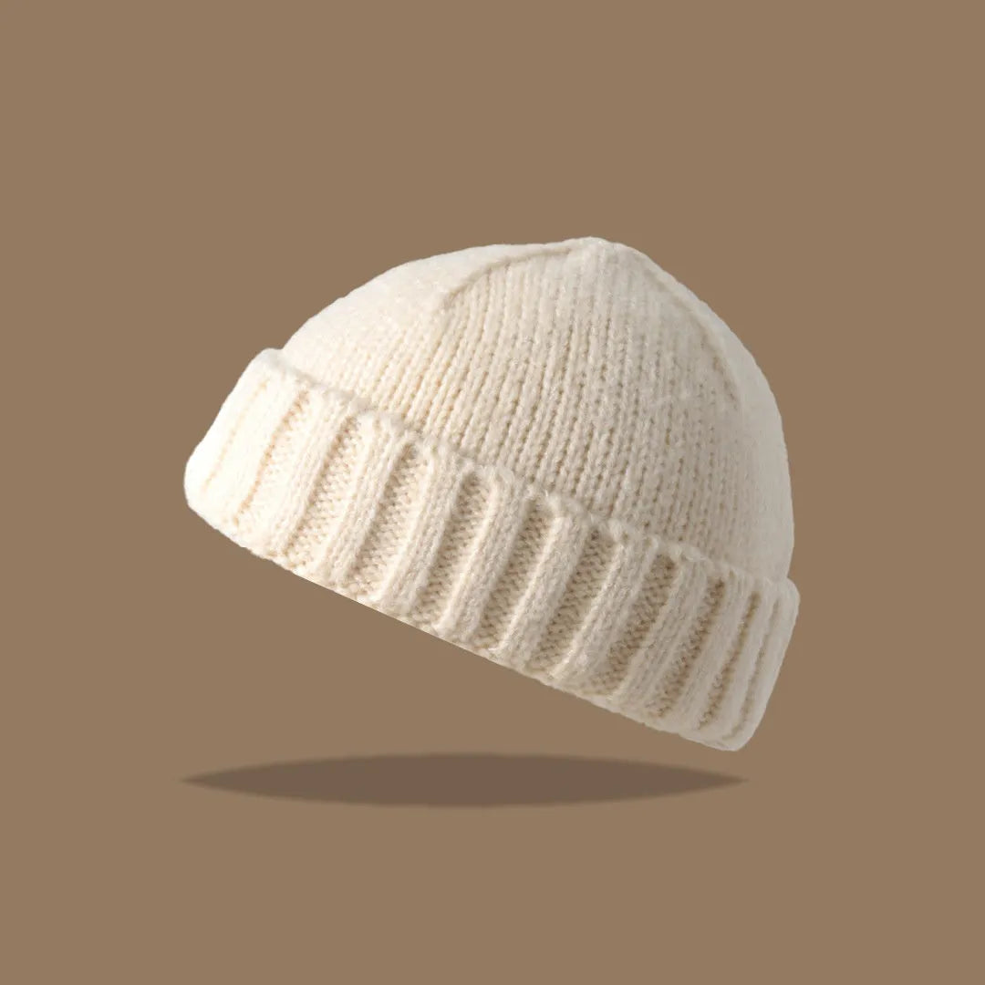 American knitted beanie hat for women in acrylic fibre dome crown style elastic 56-59cm twelve colours retro