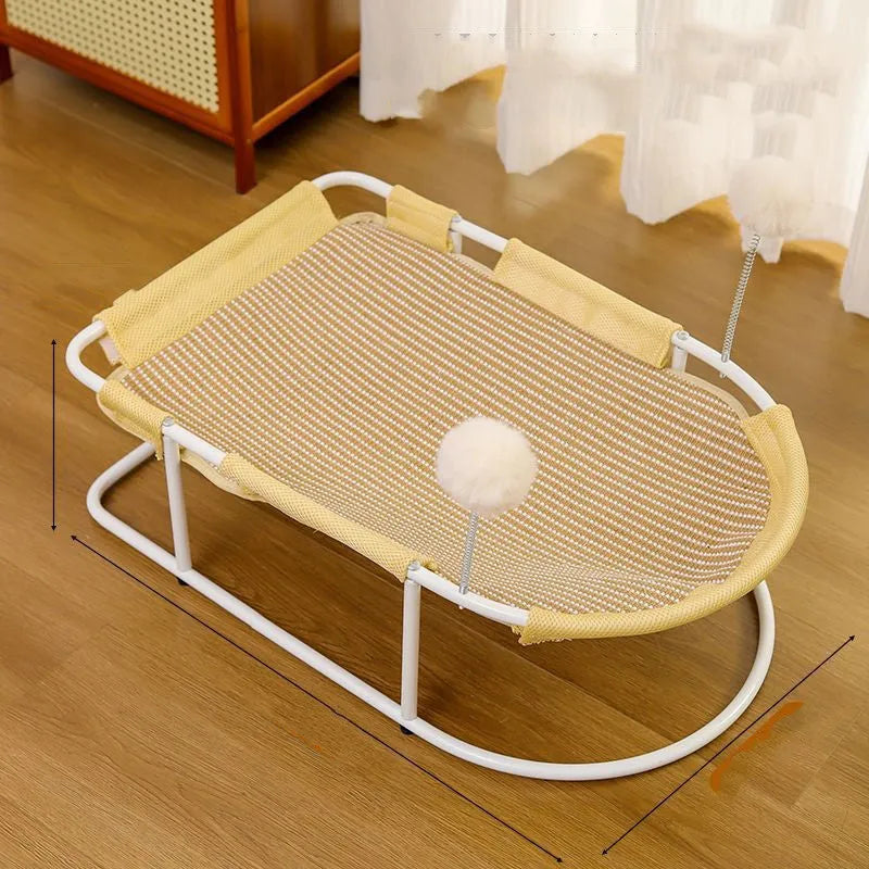 A large gray fabric pet kennel with a breathable design and sturdy bracket frame, shown on a wooden floor.