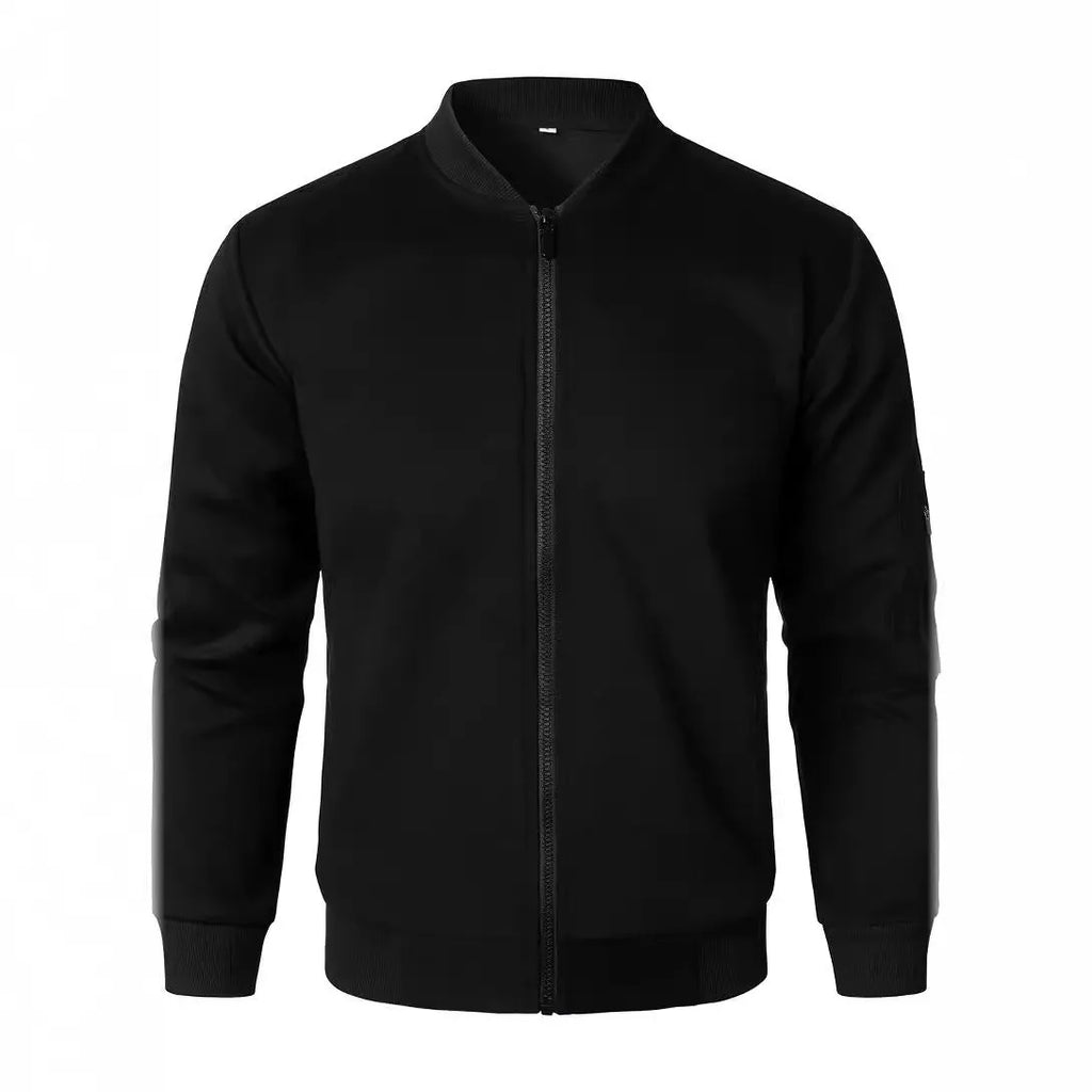 Men's knitted cotton jacket in loose fit business casual style with polyester lining