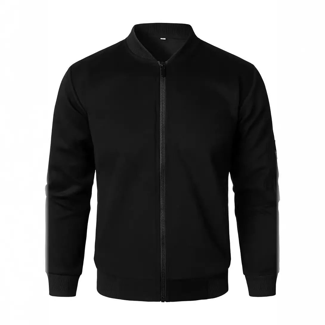 Men's knitted cotton jacket in loose fit business casual style with polyester lining