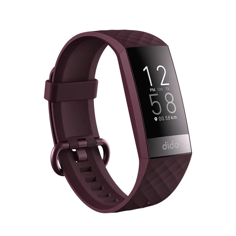 Y6 Black smart bracelet with 1.1-inch screen on wrist, showing health metrics display