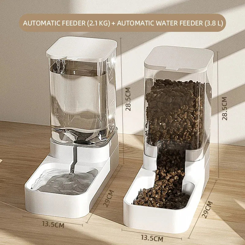Plastic cat and dog water dispenser and automatic feeder with 38L transparent large capacity tank