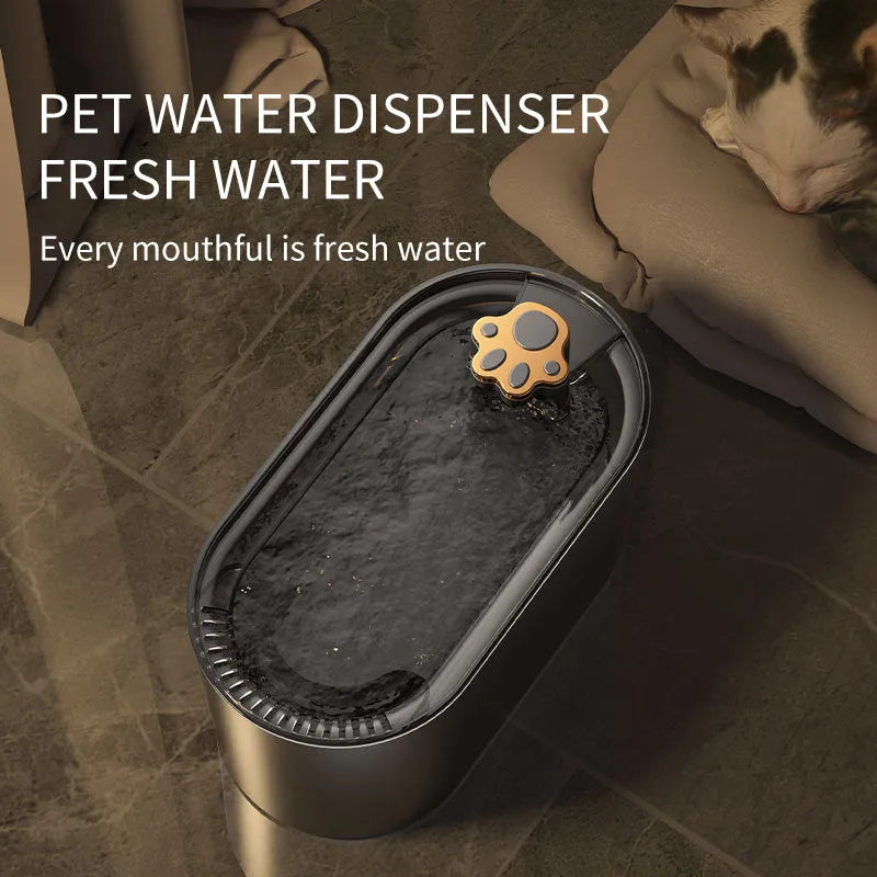 Berlin blue 3L automatic pet water fountain with pump and filter on a floor.