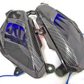 Pair of carbon fibre style side indicator lamps for Yamaha NMAX scooter.