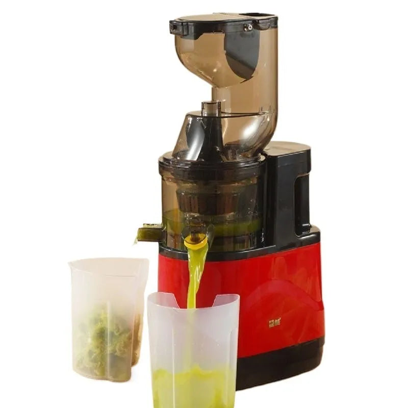High-power household juice extractor with vertical screw rod cutter head, small caliber, and charging portable design