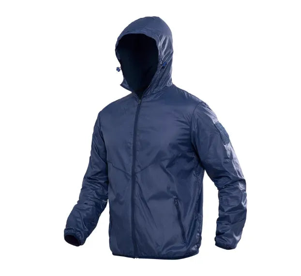 Men's ultra-thin breathable sun protection jacket with hood in Deep CP colour, 100% polyester fibre outdoor tactical top