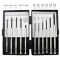 TH-6177 11 piece clock screwdriver set with cross and slotted heads on a non-slip handle.