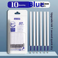 Quick-drying 500m pen refill in black, blue, ink blue, and red colours from a 10-bag pack.