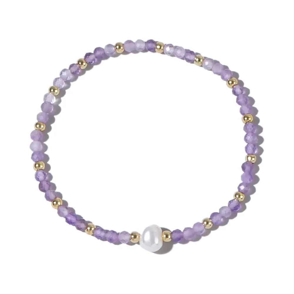 Natural stone geometric bracelet with elliptical elements showing colour variations BB24071801A to O