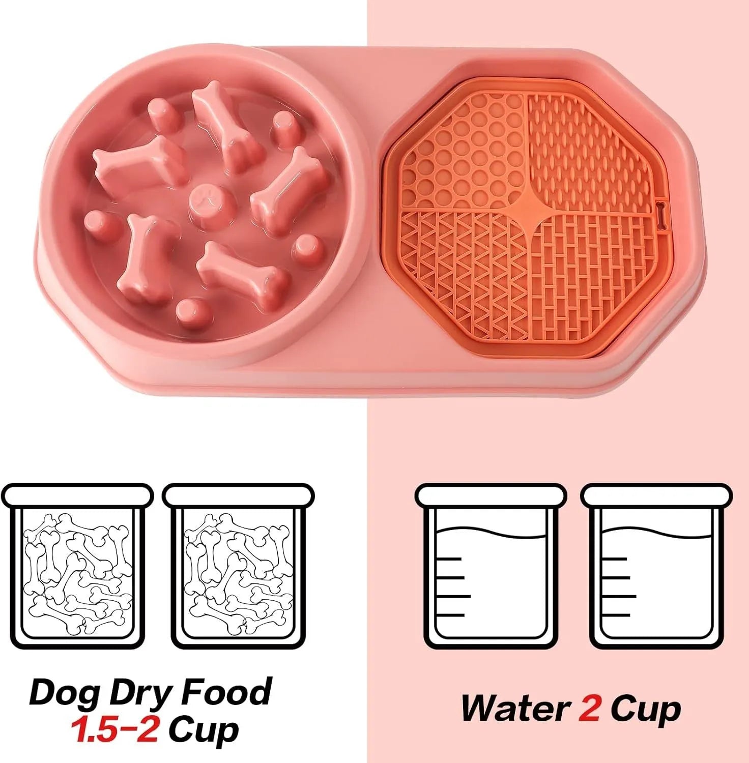 Blue slow feeder dog bowl with puzzle design and non-slip base for small medium dogs