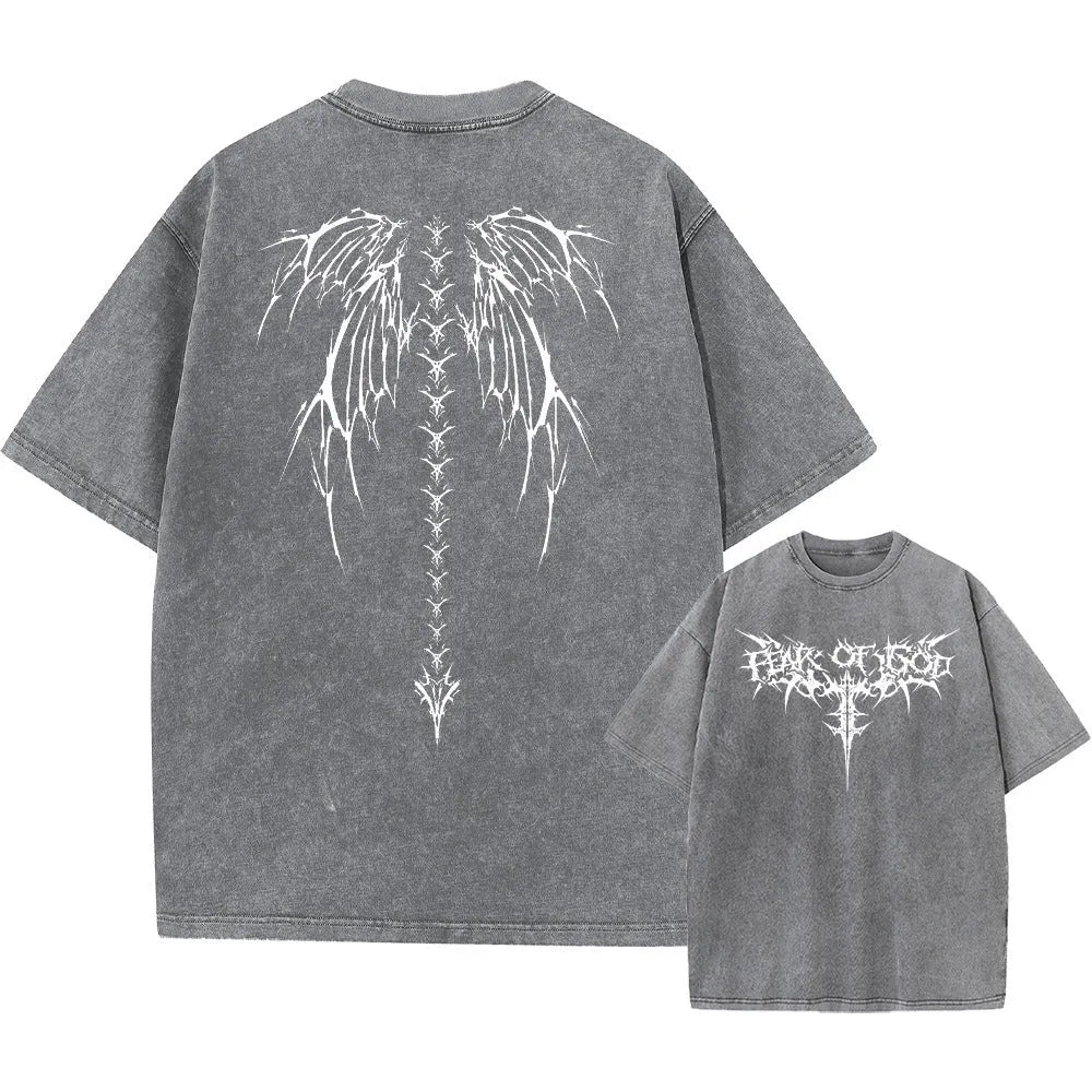 Men's oversized loose fit cotton t-shirt with drop-shoulder short sleeves in a solid colour.