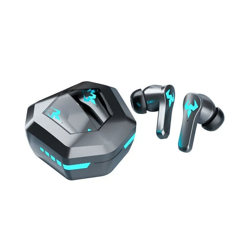 Black wireless in-ear sports gaming headset with Bluetooth 5.0 connectivity