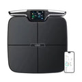 Black eight-electrode body fat scale with electronic display on 45x45cm platform