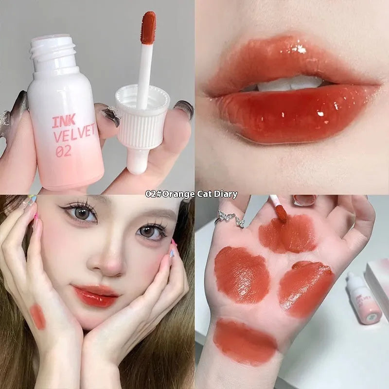 Mirror Lip Lacquer lipstick in milk huhoo series, 3.5g net content, shown in colour options.