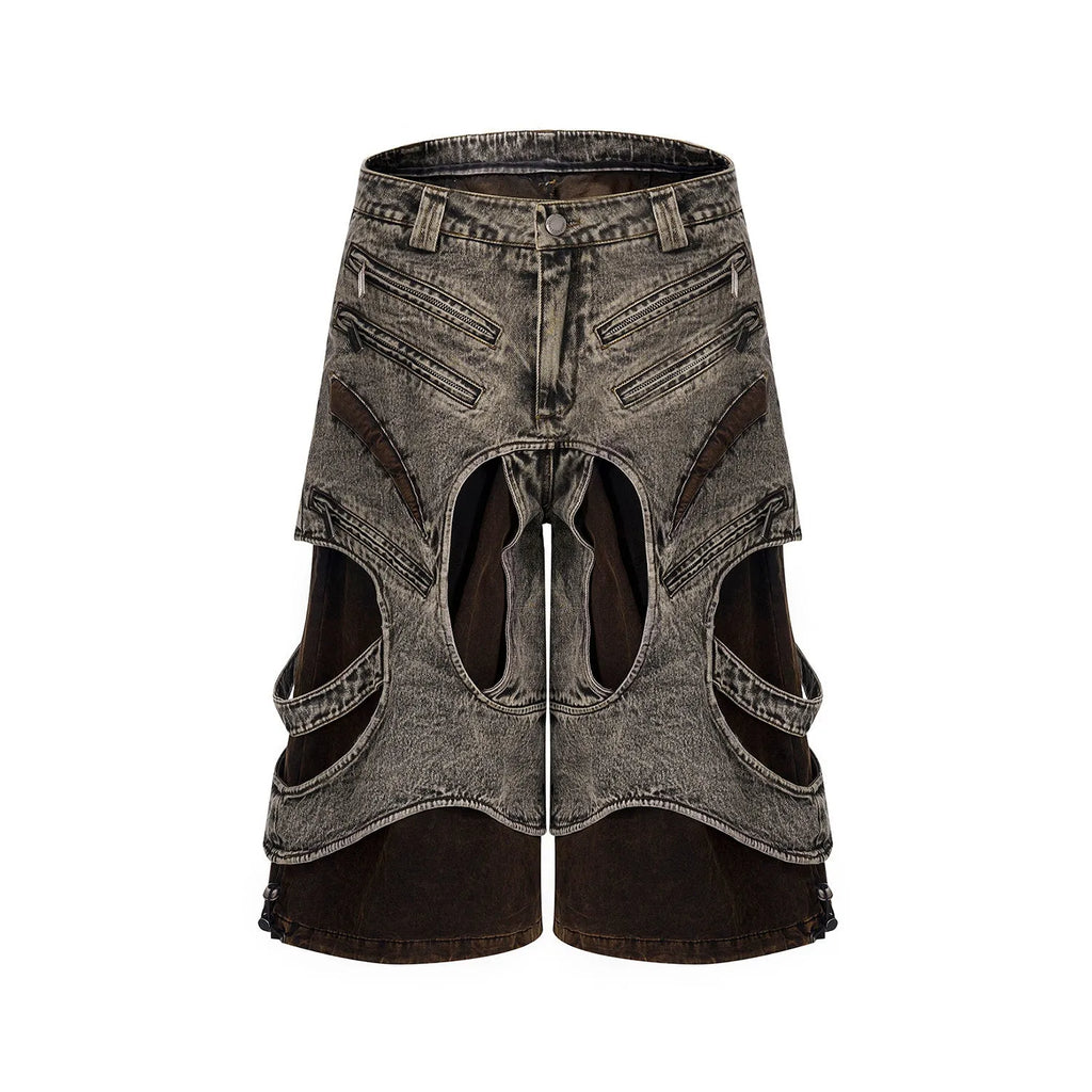 Men's denim vest jacket with front zip and sleeveless design in youth pop style