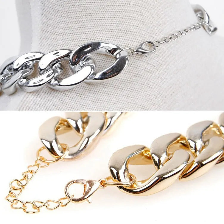 Adjustable geometric dog collar in KC gold with twisted chain design for small to medium dogs