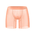 Seamless sports boxer shorts for men in orange colour showing low-waist design and hip-lifting cut