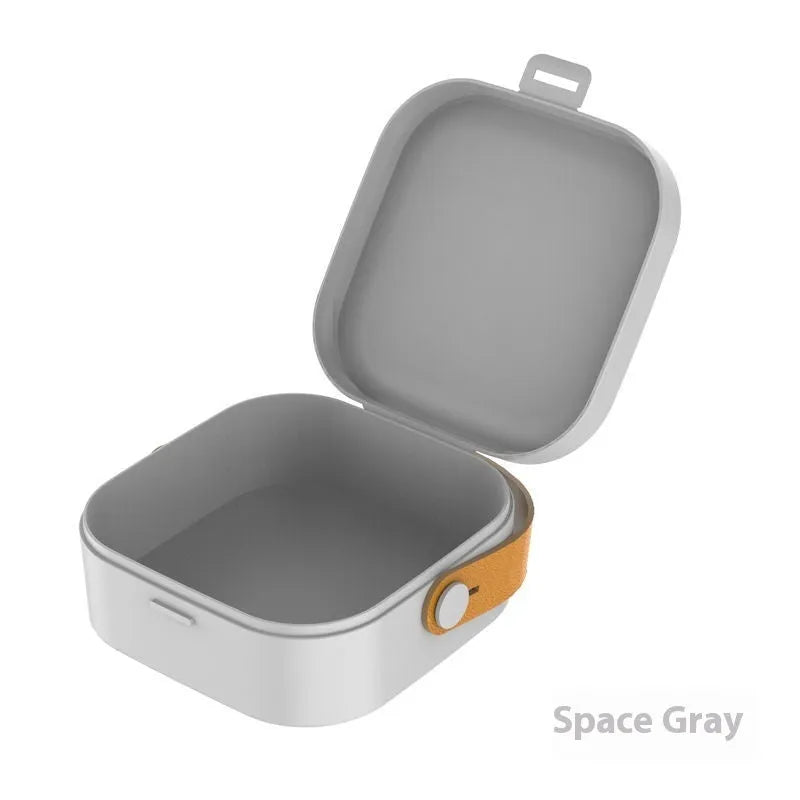 A medium-sized polypropylene storage box for organising cables, shown in Nordic White.