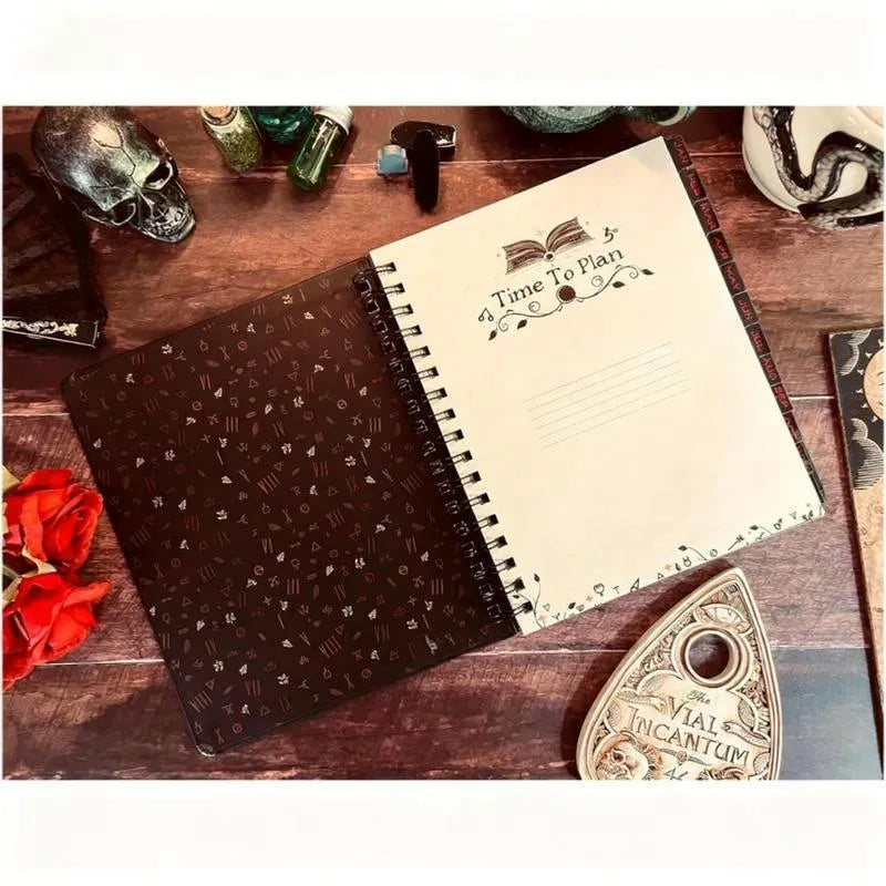 2026 weekly planner notepad with 100 pages of 80g paper at 21 x 14.5cm, black clock or Harry Potter 2 cover.