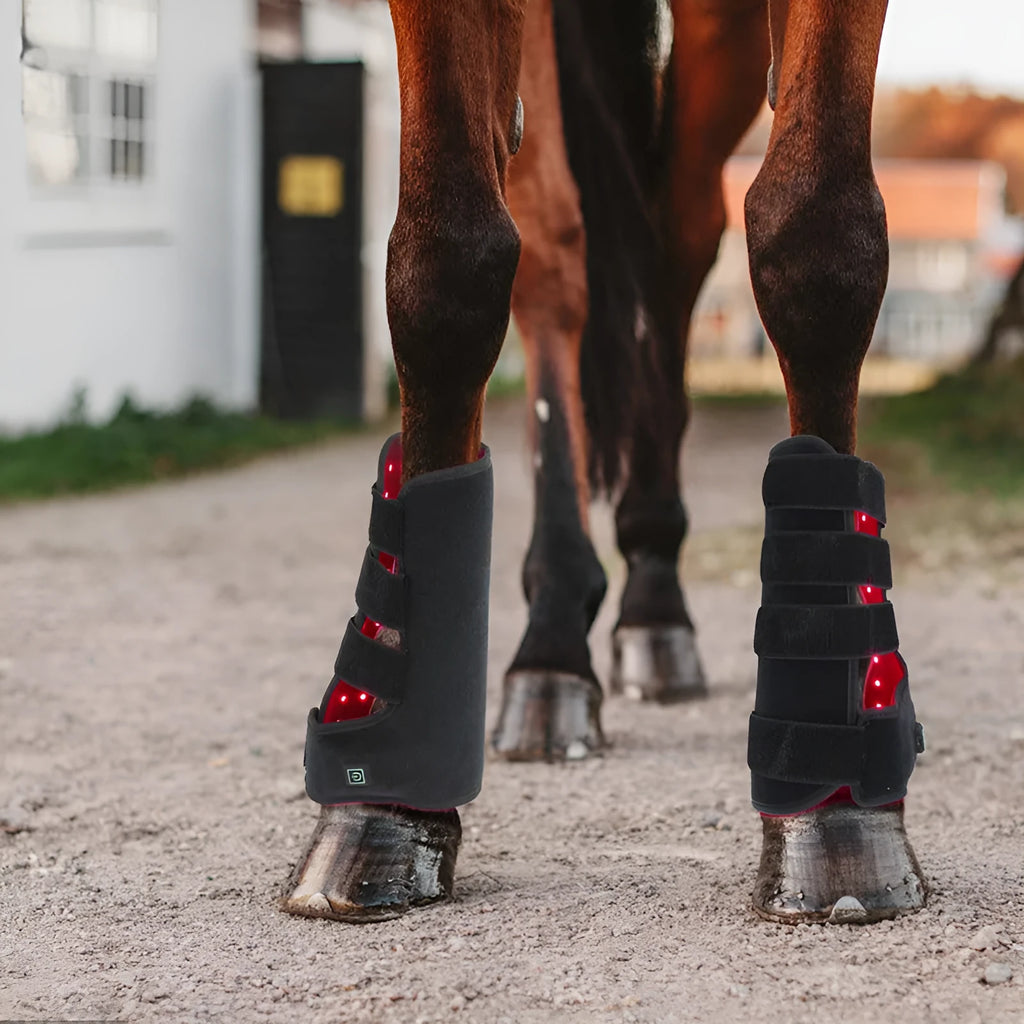 Black portable red light infrared horse leg physiotherapy instrument with 100-240V voltage and 55W power