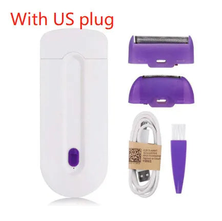 Electric hair removal instrument with foil head, rechargeable, for women's painless facial and body hair removal