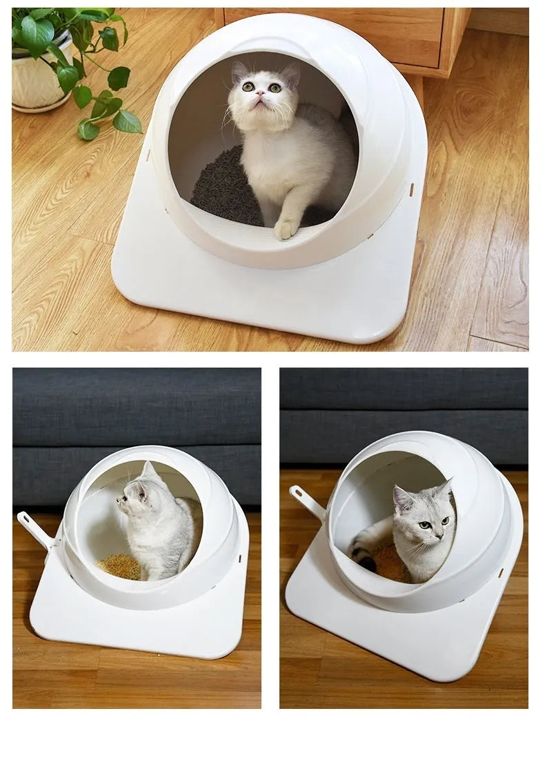 Large enclosed cat litter box in Ariston colour with deodorant system