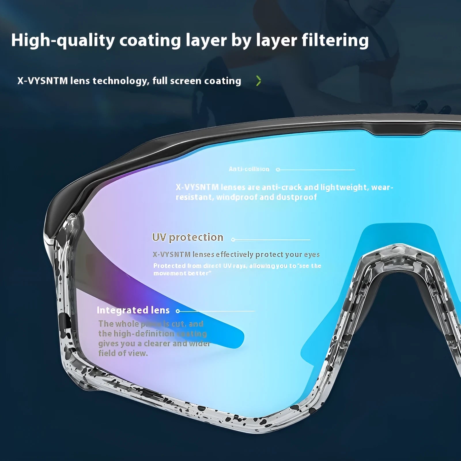 Full frame mountaineering goggles with colourful UV-protective PC lenses for climbing and snow sports.