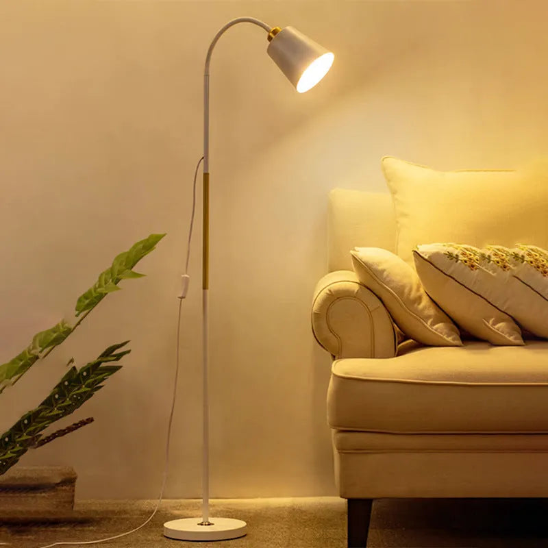 Nordic style black gold floor lamp with eye protection sofa lamp design and warm light