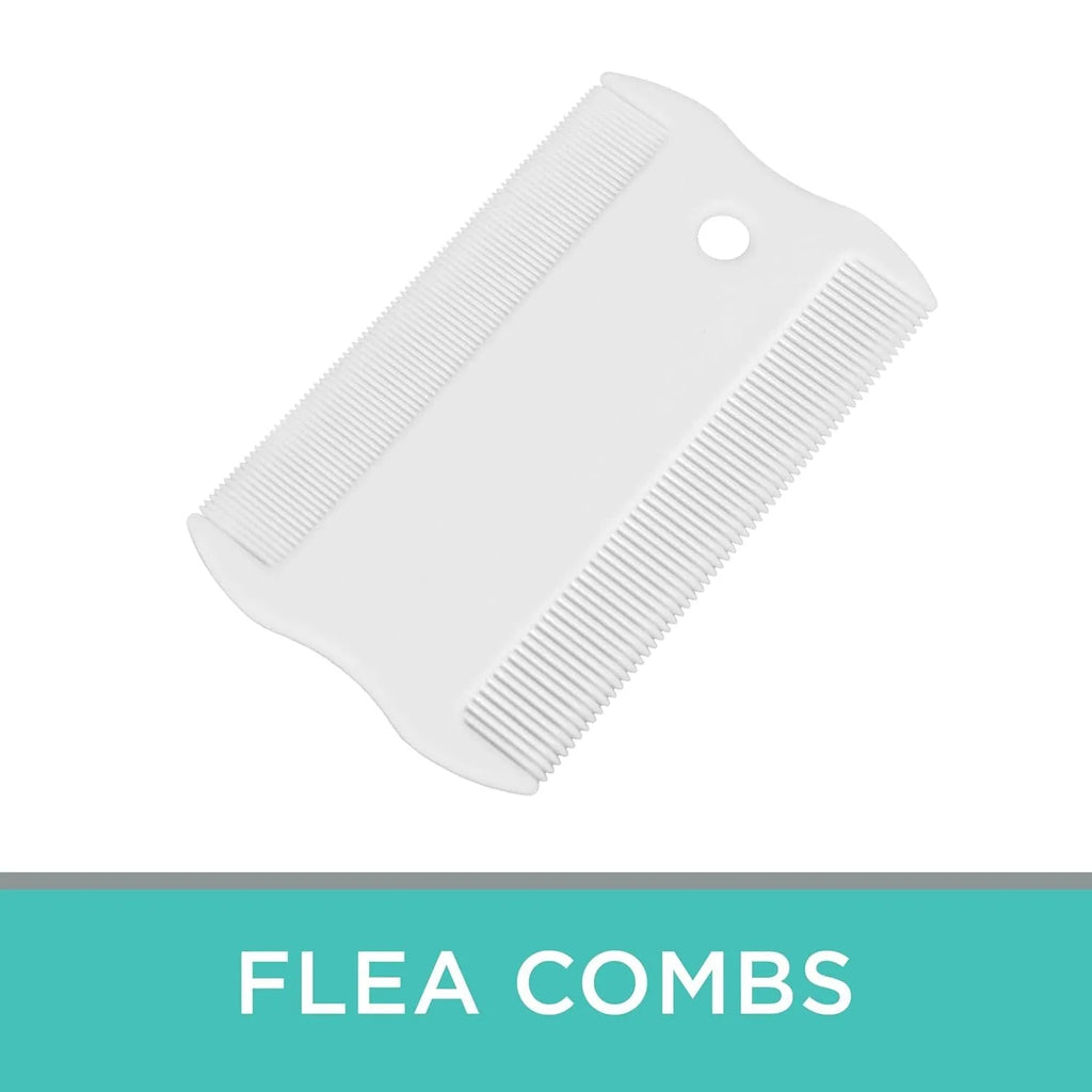Double-sided flea comb for pets with fine teeth, 0.85cm wide plastic grooming tool