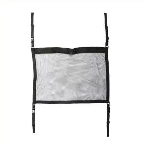 Black multifunctional hanging car storage bag double-layer mesh on car top interior with drawstring option
