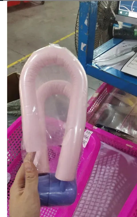 PVC leg training clip exercise equipment in pink, purple, blue, or grey colours.