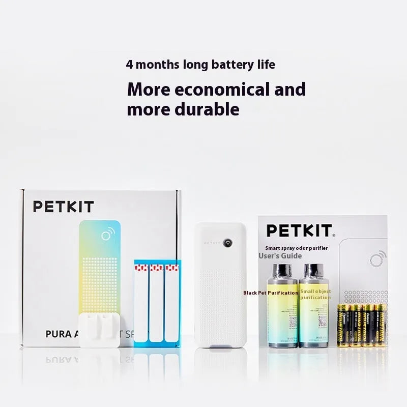 Xiaopei smart spray pet odour removal machine with external mounting bracket and purification liquid bottles