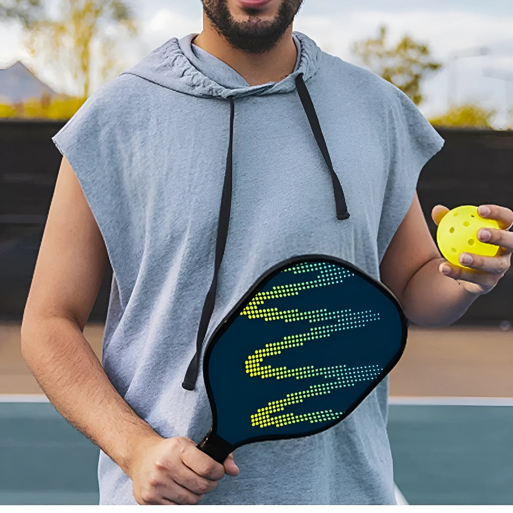 A high-density fibreglass table tennis racket for outdoor sports, complete set.