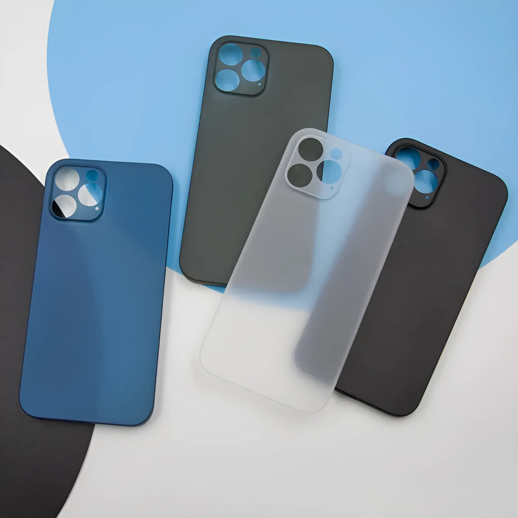 Ultra-thin PC hard shell frosted phone case with all wrapped lens protection for Apple iPhone, transparent colour