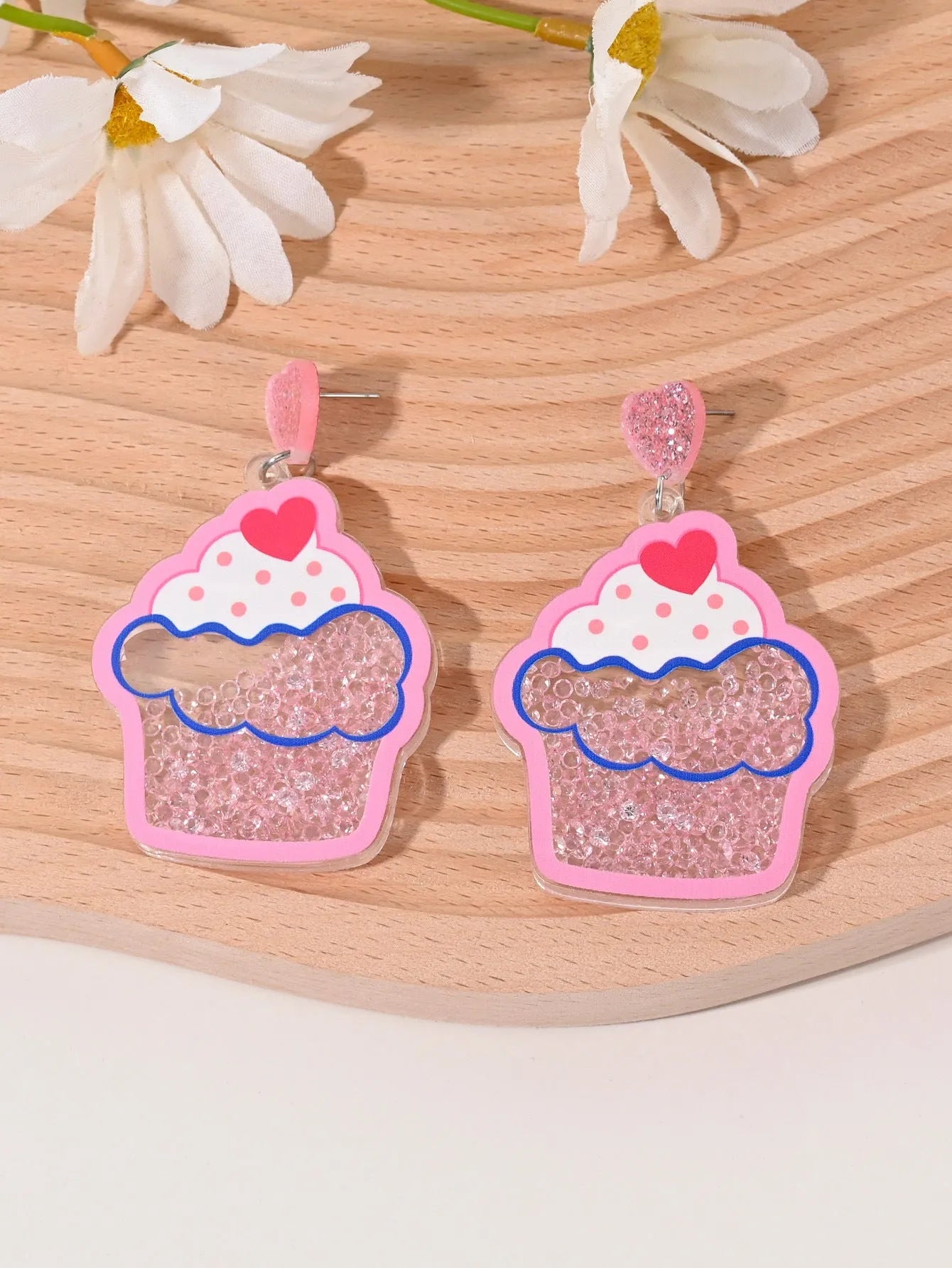 Acrylic fruit and dessert earrings for women with cherry strawberry watermelon pineapple designs