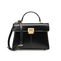 Women's genuine leather shoulder bag with vachette clasp in horizontal square shape