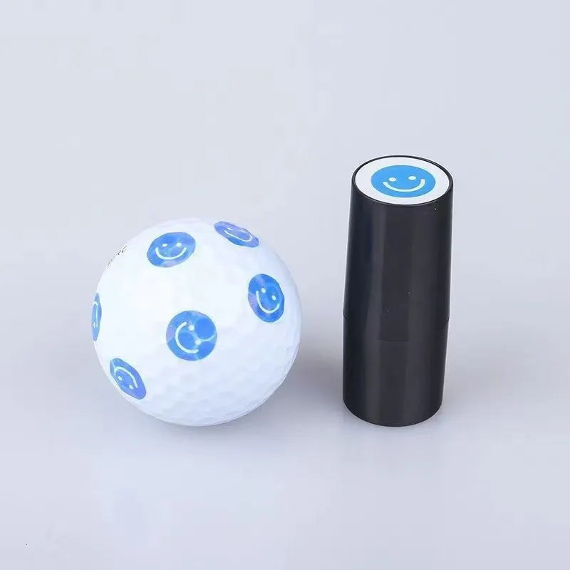 Plastic 20mm round golf ball stamp in black, blue, green, purple, red colours, lightweight 9g