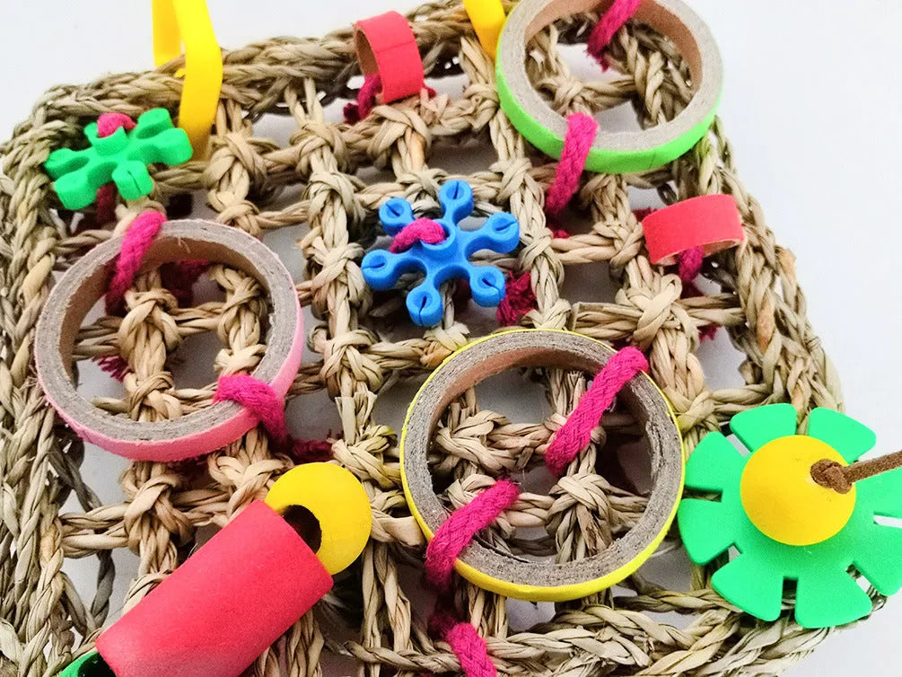 Parrot bite colour building blocks toy for birds, 18 x 24cm colourful chew toy