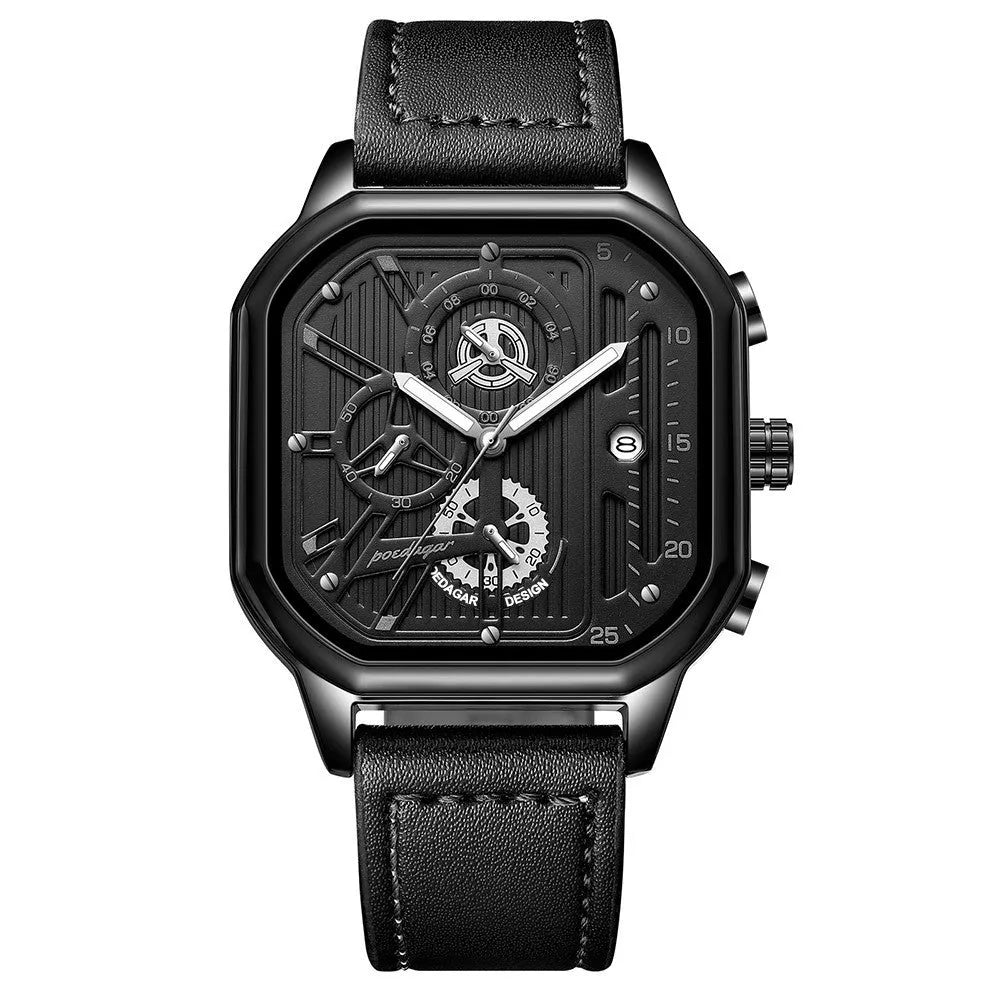 Men's belt-style quartz watch with 8mm thickness in multiple colour combinations