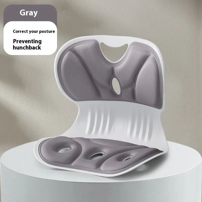 Memory foam chair backrest correction cushion in grey colour showing minimalist design