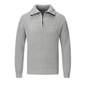 Men's slim fit solid colour pullover sweater in polyester blend fabric for autumn and winter wear