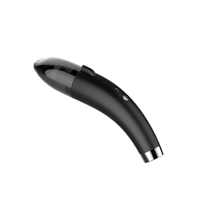 Handheld portable car cleaner vacuum unit with USB charging cable in black, white, or green colour options