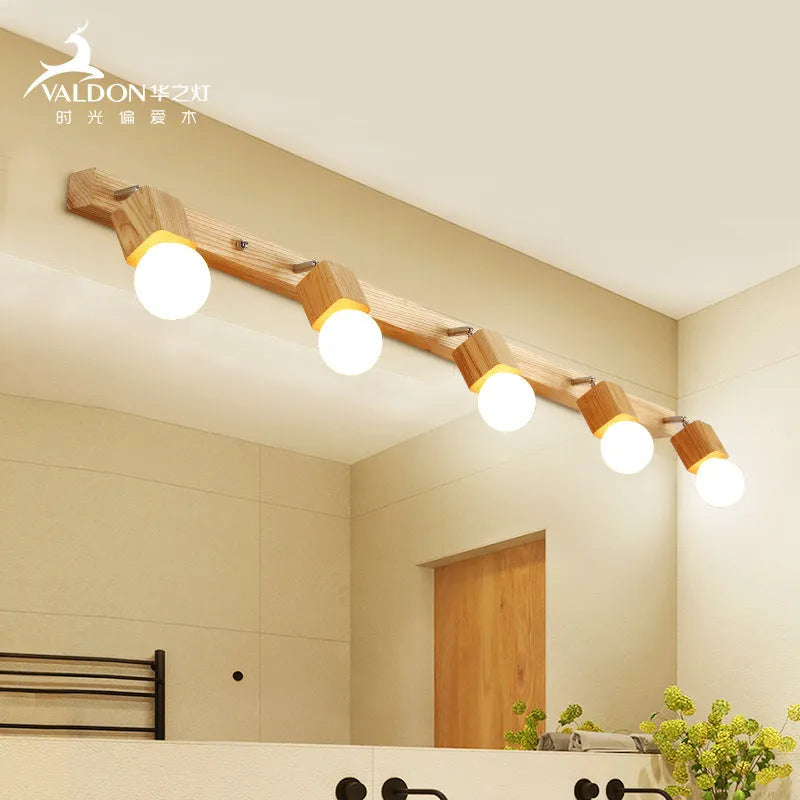 24cm white plastic LED wall lamp with integrated mirror cabinet
