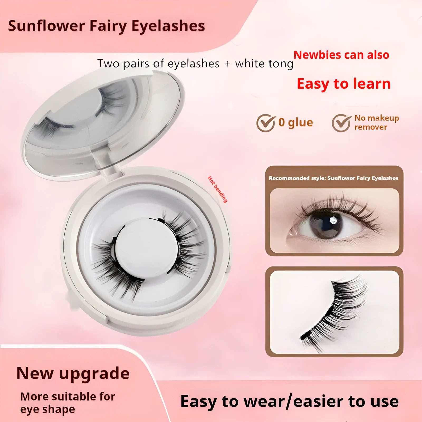Magnetic suction false eyelashes Little Devil Supernatural Magnet Suit in mink material with white clip