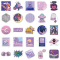 Purple graffiti cartoon skin self-adhesive stickers for luggage, 50 pack, each sticker 4-6cm