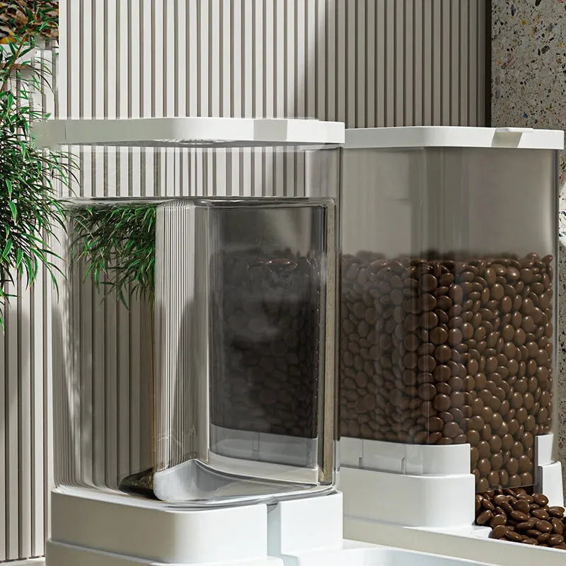 Plastic cat and dog water dispenser and automatic feeder with 38L transparent large capacity tank