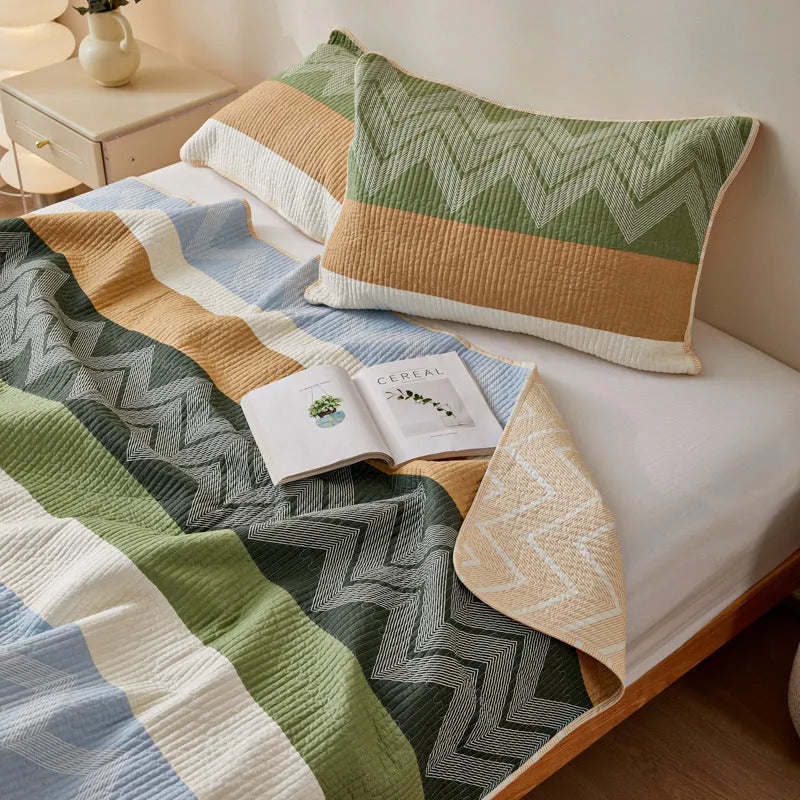 Pure cotton printed bed sheet set in bedspread style for 2.2 metre beds