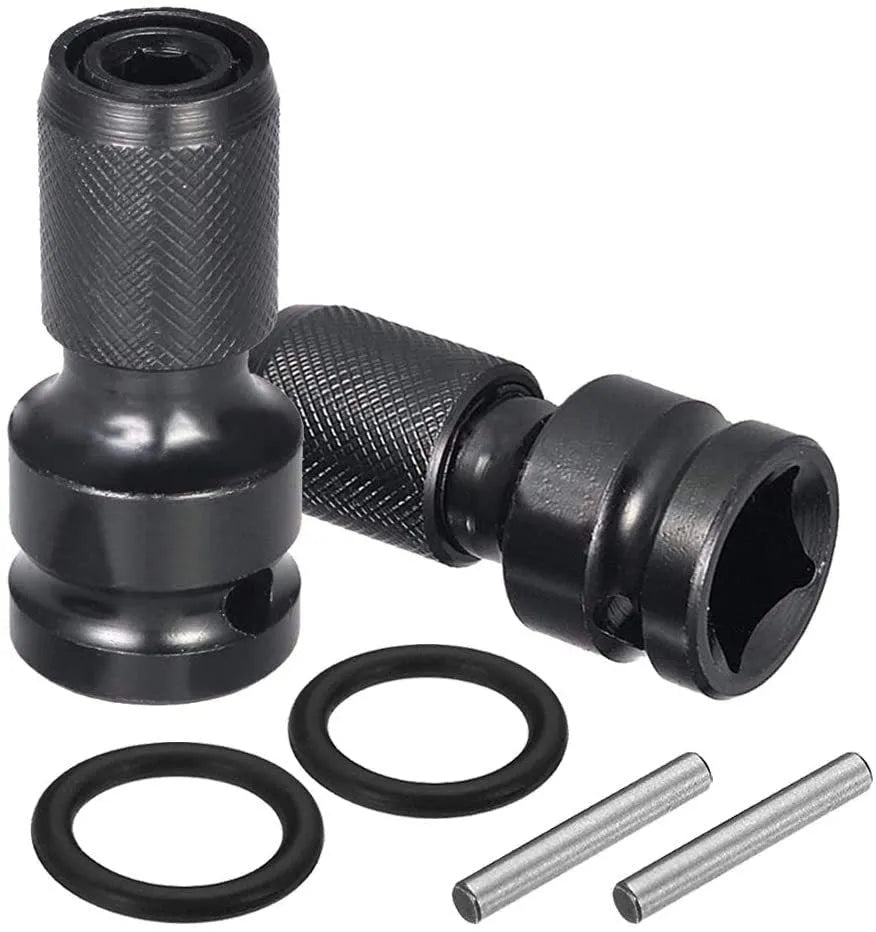 Scaling bit holder with telescopic sleeve for electric wrench square to hexagonal handle conversion